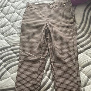 Classic Black and Brown Straight Leg Pants with Tailored Fit